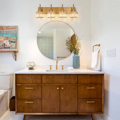 Luminaires de salle de bain Ora Modern en cristal à intensité variable sur miroir Glam Vanity Lights