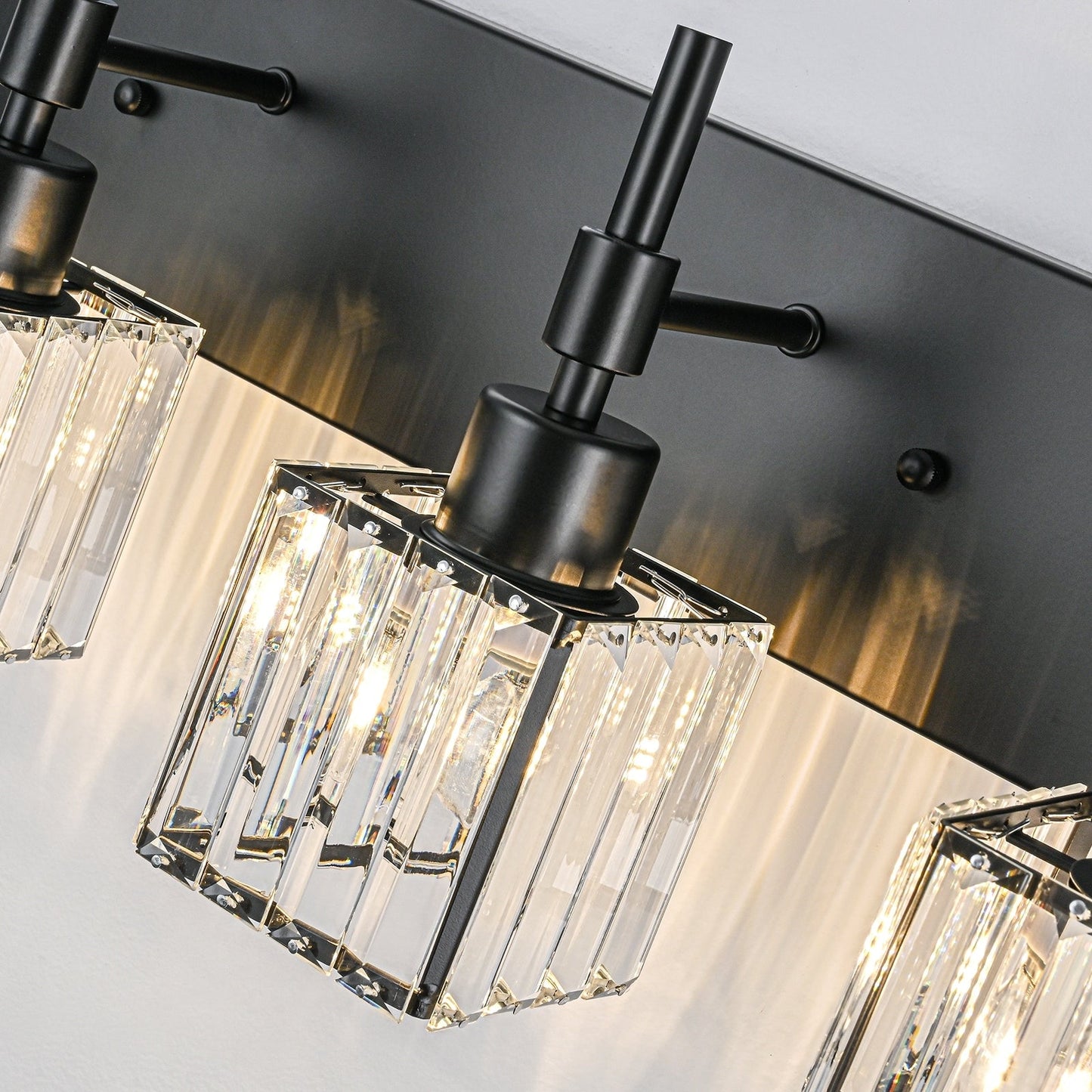 Luminaires de salle de bain Ora Modern en cristal à intensité variable sur miroir Glam Vanity Lights