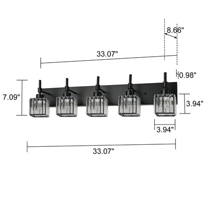 Luminaires de salle de bain Ora Modern en cristal à intensité variable sur miroir Glam Vanity Lights