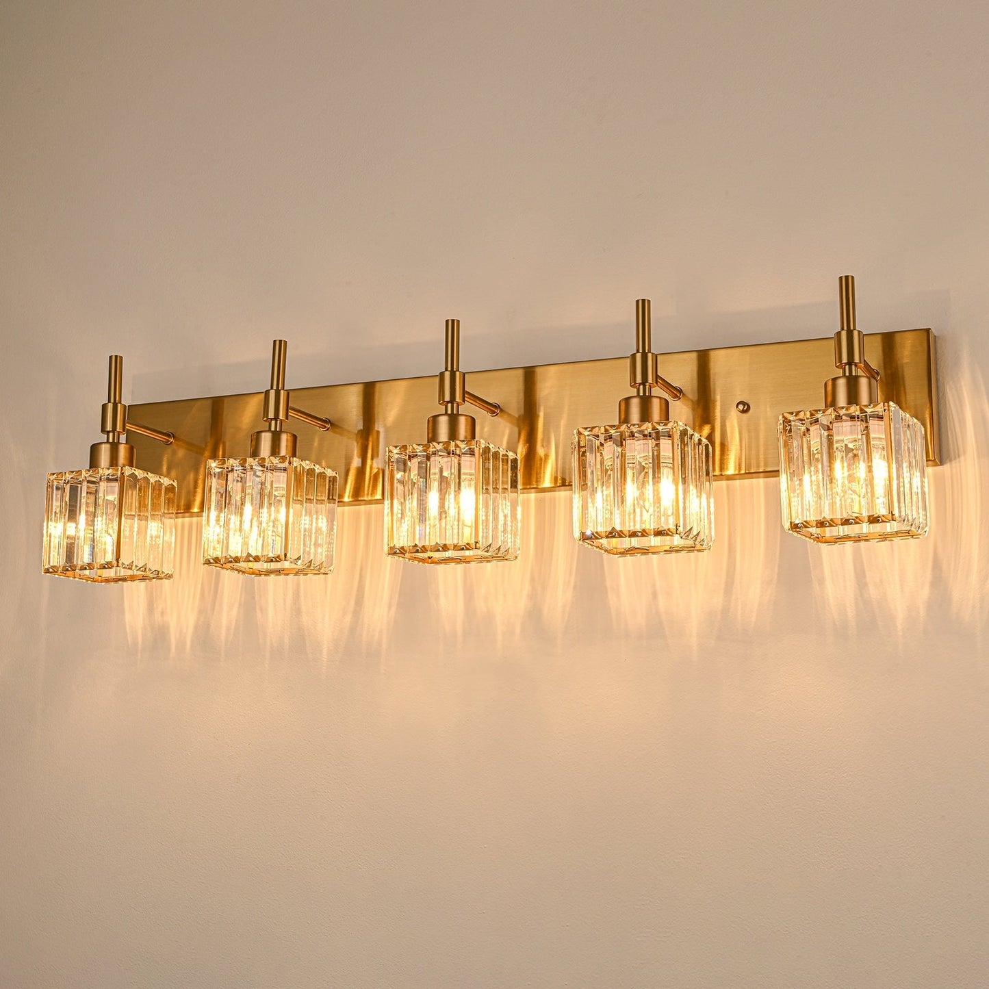 Luminaires de salle de bain Ora Modern en cristal à intensité variable sur miroir Glam Vanity Lights