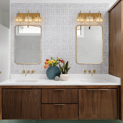 Luminaires de salle de bain Ora Modern en cristal à intensité variable sur miroir Glam Vanity Lights