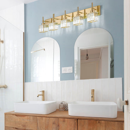 Luminaires de salle de bain Ora Modern en cristal à intensité variable sur miroir Glam Vanity Lights