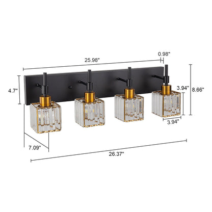 Luminaires de salle de bain Ora Modern en cristal à intensité variable sur miroir Glam Vanity Lights