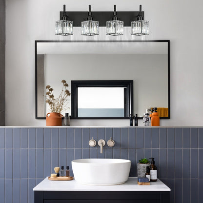 Luminaires de salle de bain Ora Modern en cristal à intensité variable sur miroir Glam Vanity Lights