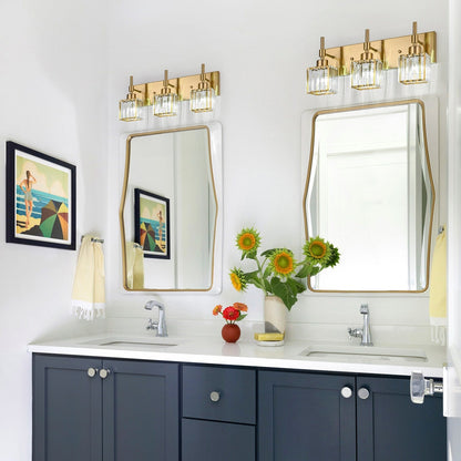 Luminaires de salle de bain Ora Modern en cristal à intensité variable sur miroir Glam Vanity Lights