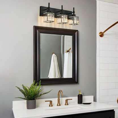 Luminaires de salle de bain Ora Modern en cristal à intensité variable sur miroir Glam Vanity Lights