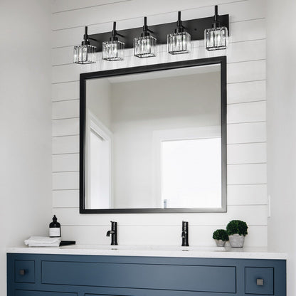 Luminaires de salle de bain Ora Modern en cristal à intensité variable sur miroir Glam Vanity Lights