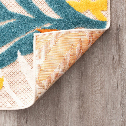 Tapis d'intérieur/extérieur à motif floral côtier Origin.