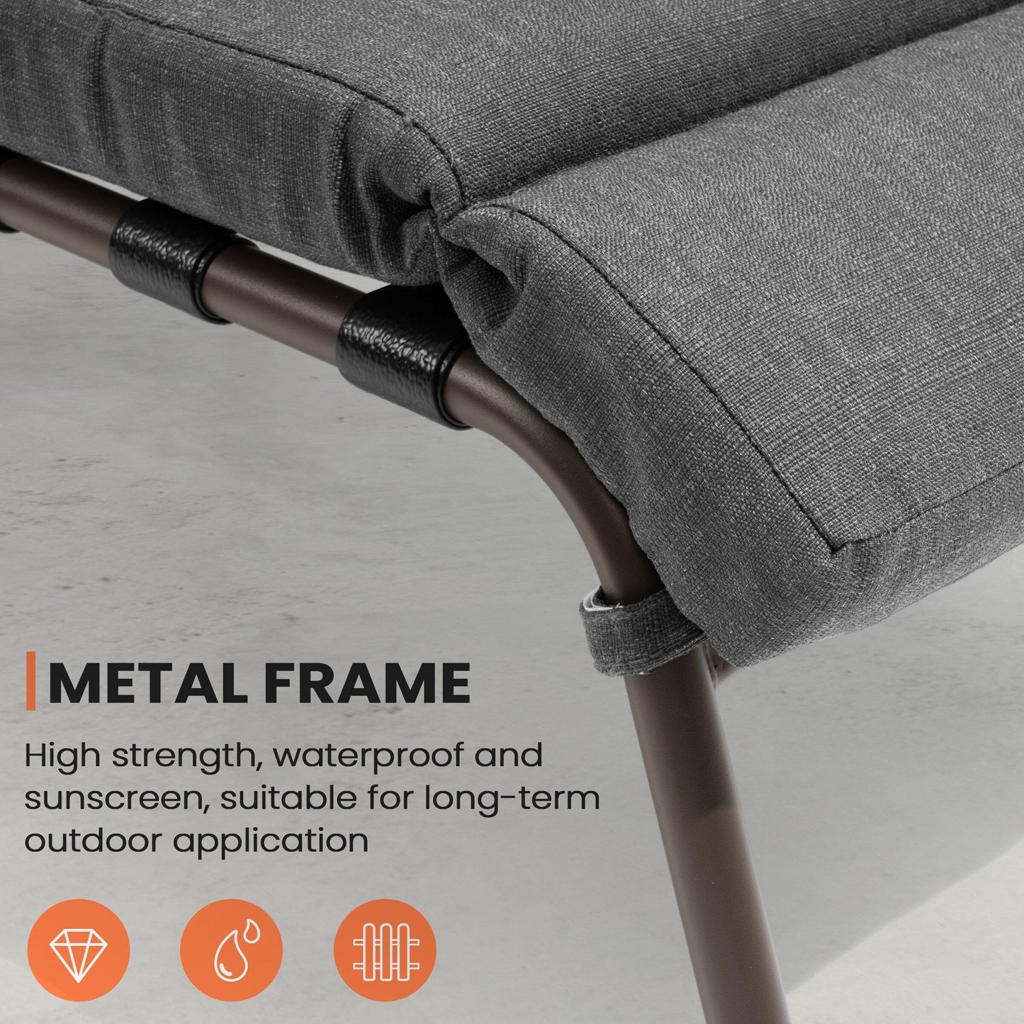 Chaise longue d'extérieur réglable avec coussin pour patio, plage, piscine