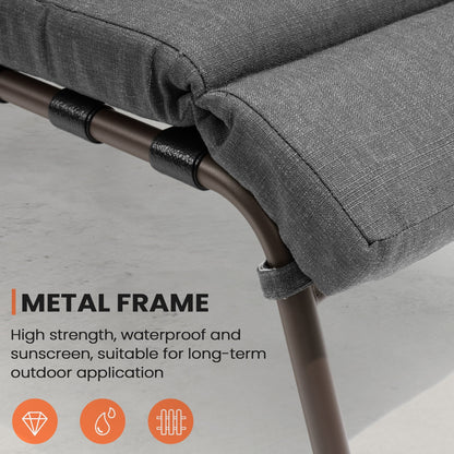 Chaise longue d'extérieur réglable avec coussin pour patio, plage, piscine