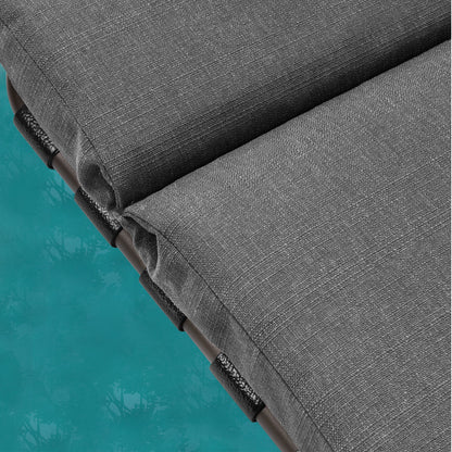 Chaise longue d'extérieur réglable avec coussin pour patio, plage, piscine