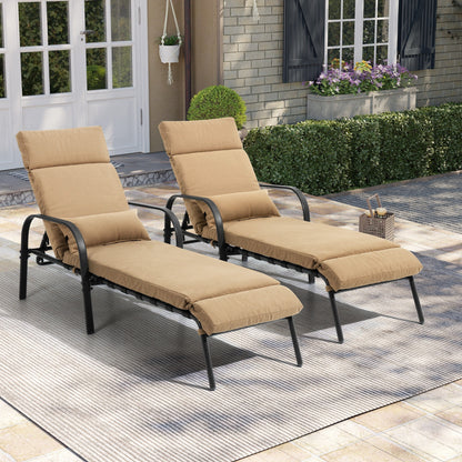 Chaise longue d'extérieur réglable avec coussin pour patio, plage, piscine