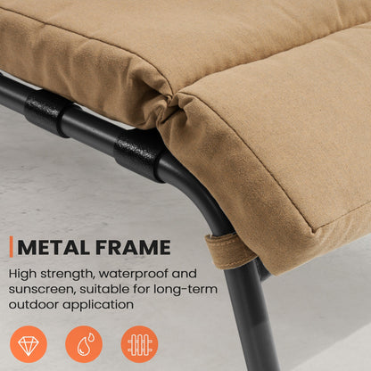 Chaise longue d'extérieur réglable avec coussin pour patio, plage, piscine