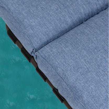Chaise longue d'extérieur réglable avec coussin pour patio, plage, piscine