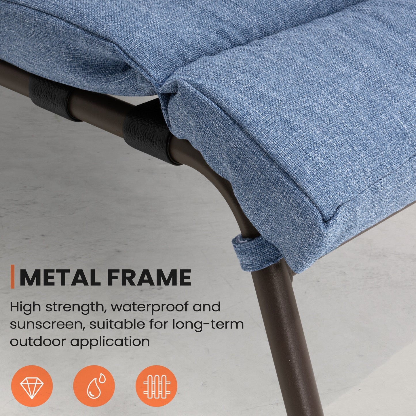 Chaise longue d'extérieur réglable avec coussin pour patio, plage, piscine