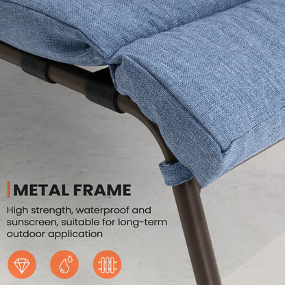 Chaise longue d'extérieur réglable avec coussin pour patio, plage, piscine