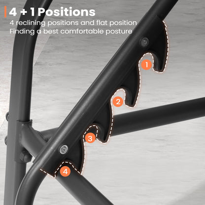 Chaise longue d'extérieur réglable avec coussin pour patio, plage, piscine