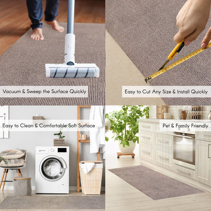 Tapis de couloir sur mesure pour intérieur/extérieur, 91 cm de large x longueur au choix, avec envers antidérapant en PVC