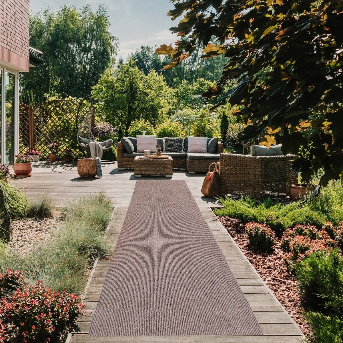 Tapis de couloir sur mesure pour intérieur/extérieur, 91 cm de large x longueur au choix, avec envers antidérapant en PVC