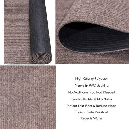 Tapis de couloir sur mesure pour intérieur/extérieur, 91 cm de large x longueur au choix, avec envers antidérapant en PVC