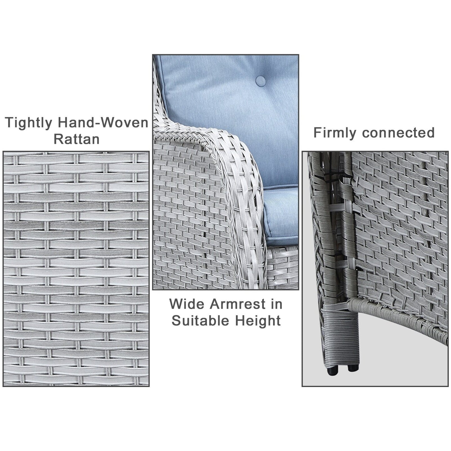 Ensemble de canapés d'extérieur en osier et en rotin Gymojoy