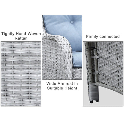 Ensemble de canapés d'extérieur en osier et en rotin Gymojoy