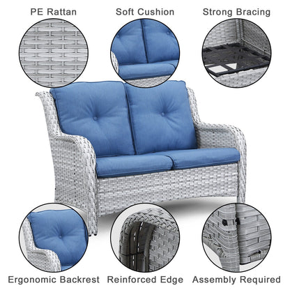 Ensemble de canapés d'extérieur en osier et en rotin Gymojoy