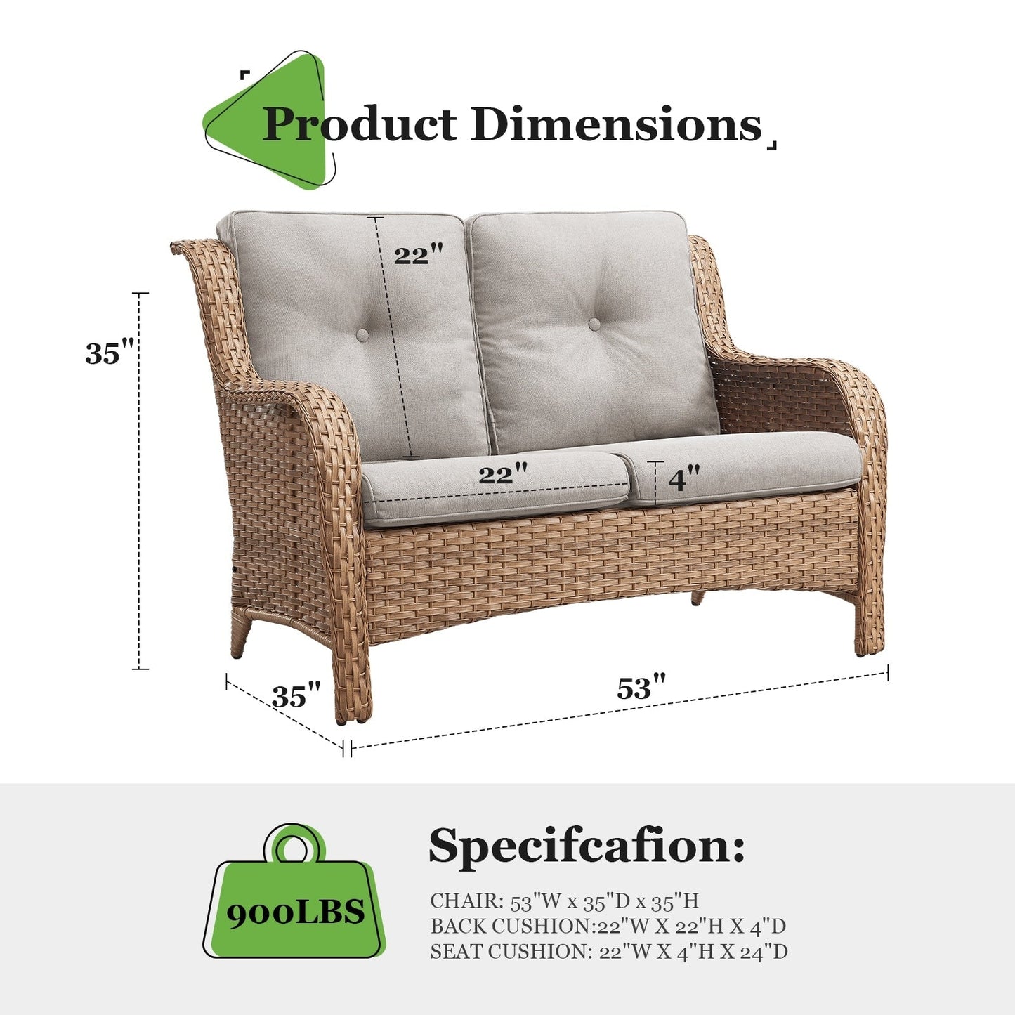 Ensemble de canapés d'extérieur en osier et en rotin Gymojoy