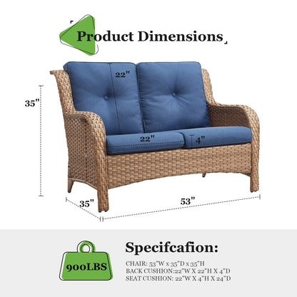 Ensemble de canapés d'extérieur en osier et en rotin Gymojoy