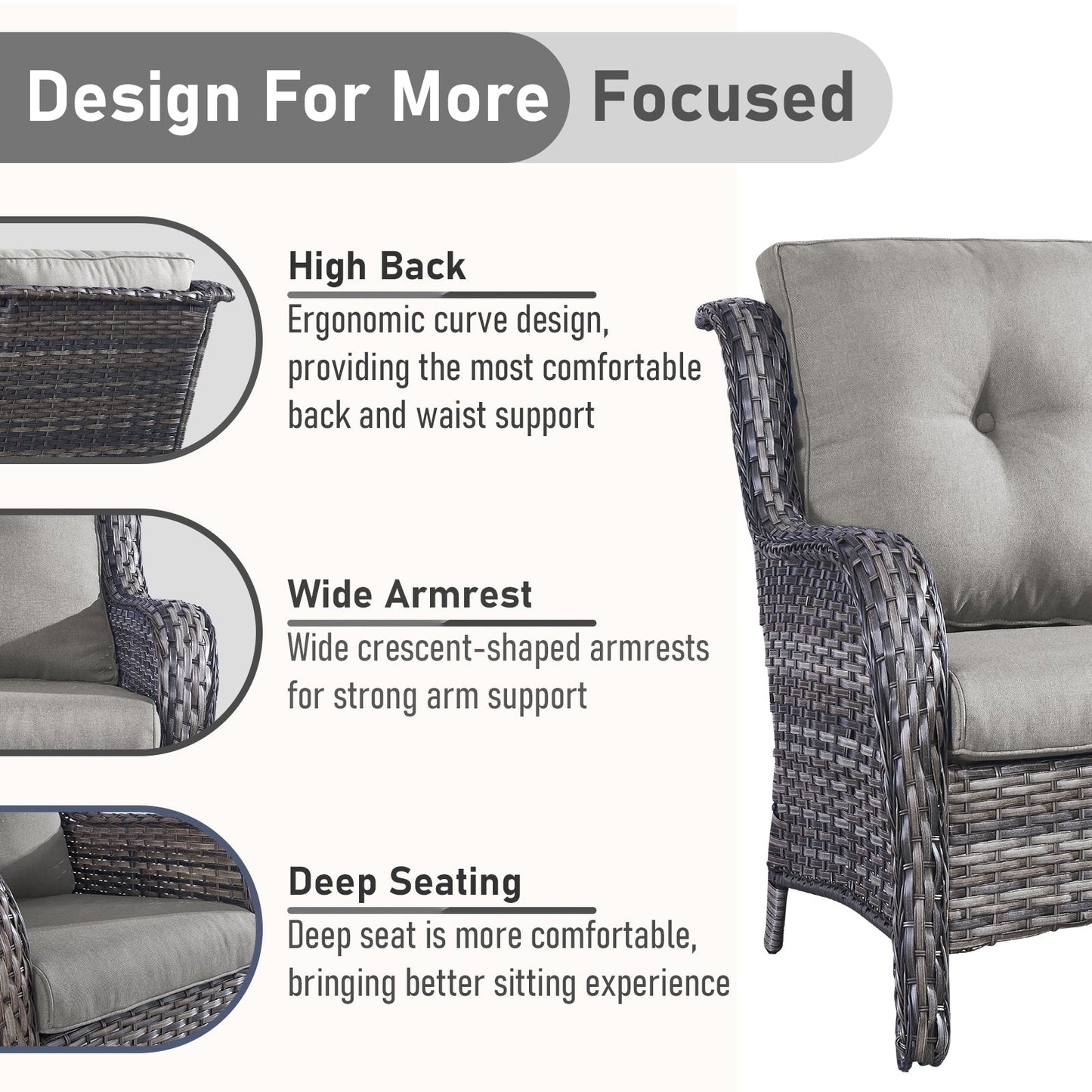 Ensemble de canapés d'extérieur en osier et en rotin Gymojoy