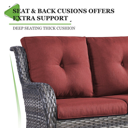 Ensemble de canapés d'extérieur en osier et en rotin Gymojoy