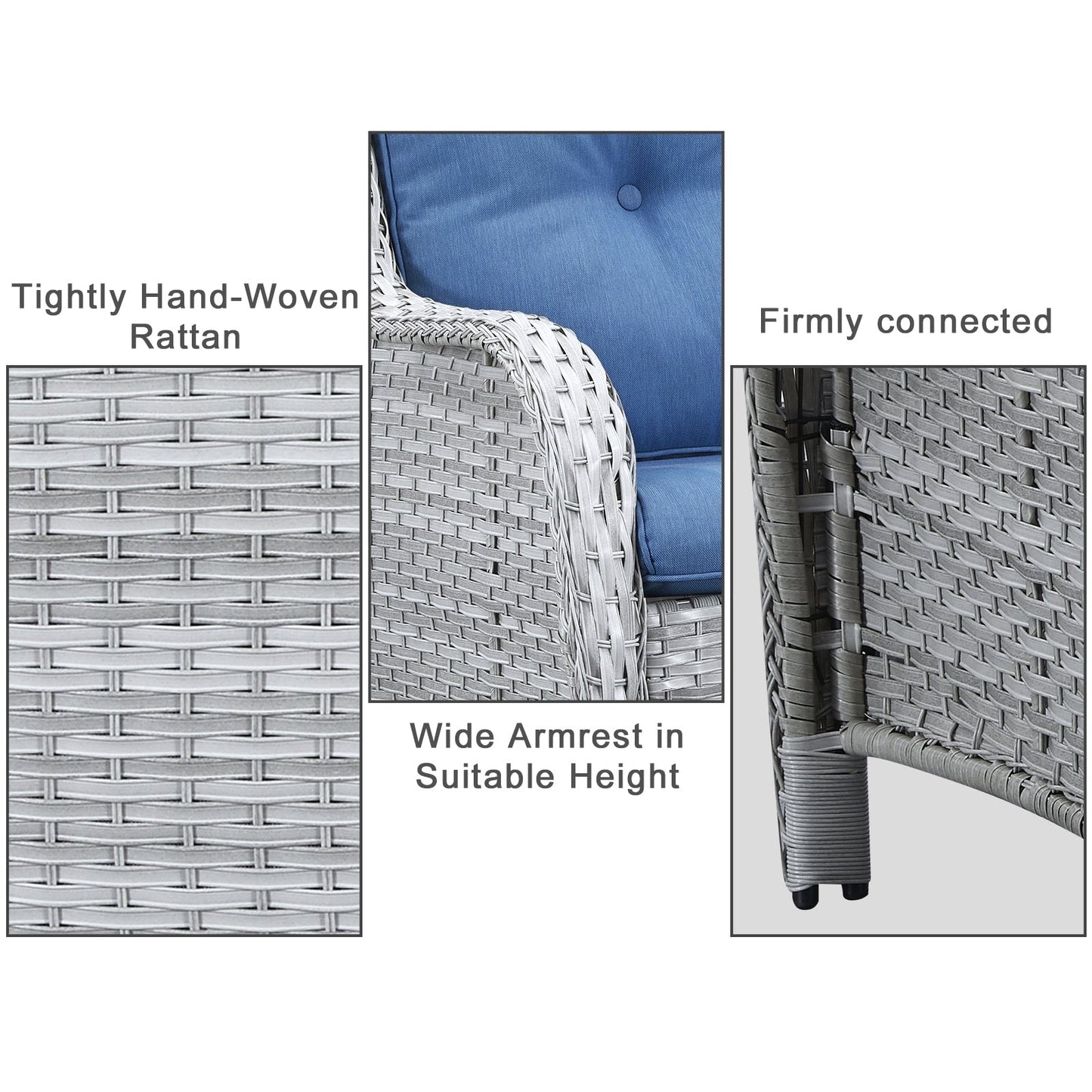 Ensemble de canapés d'extérieur en osier et en rotin Gymojoy