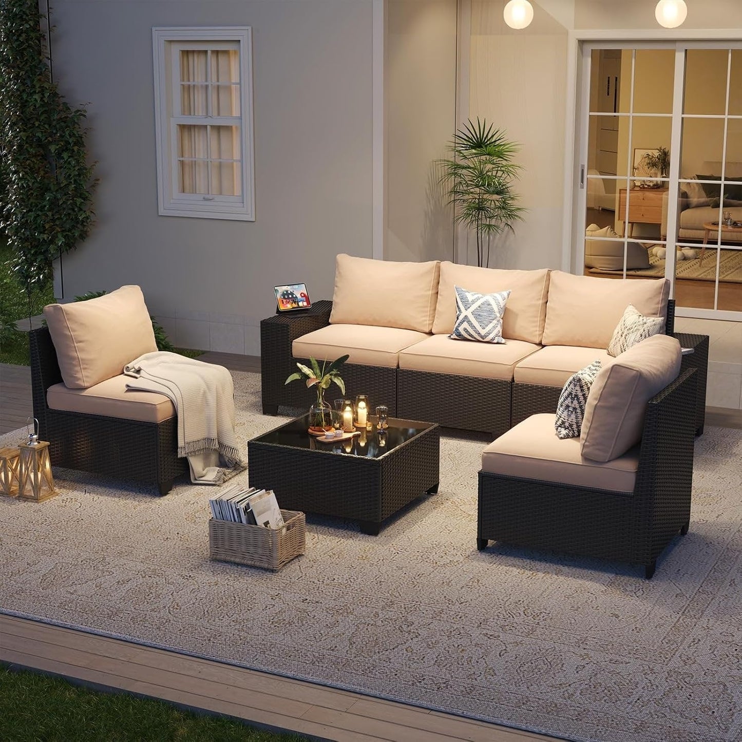 Ensemble de meubles de jardin avec coussins de 10 cm d'épaisseur