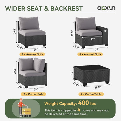 Ensemble de meubles de jardin avec coussins de 10 cm d'épaisseur