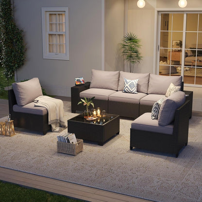 Ensemble de meubles de jardin avec coussins de 10 cm d'épaisseur