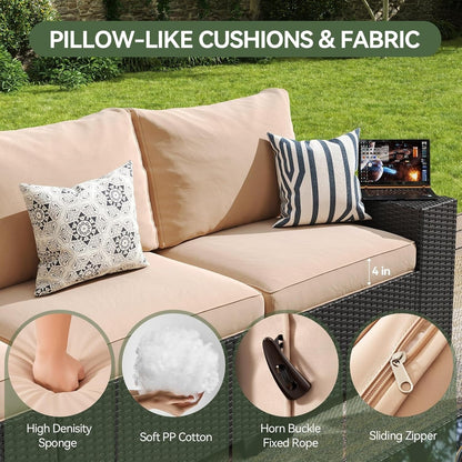 Ensemble de meubles de jardin avec coussins de 10 cm d'épaisseur