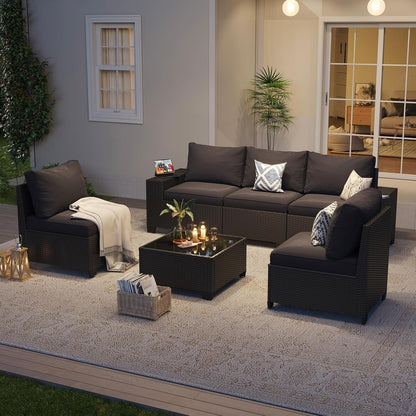 Ensemble de meubles de jardin avec coussins de 10 cm d'épaisseur