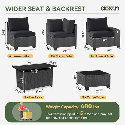 Ensemble de meubles de jardin avec coussins de 10 cm d'épaisseur