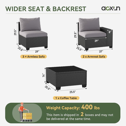 Ensemble de meubles de jardin avec coussins de 10 cm d'épaisseur