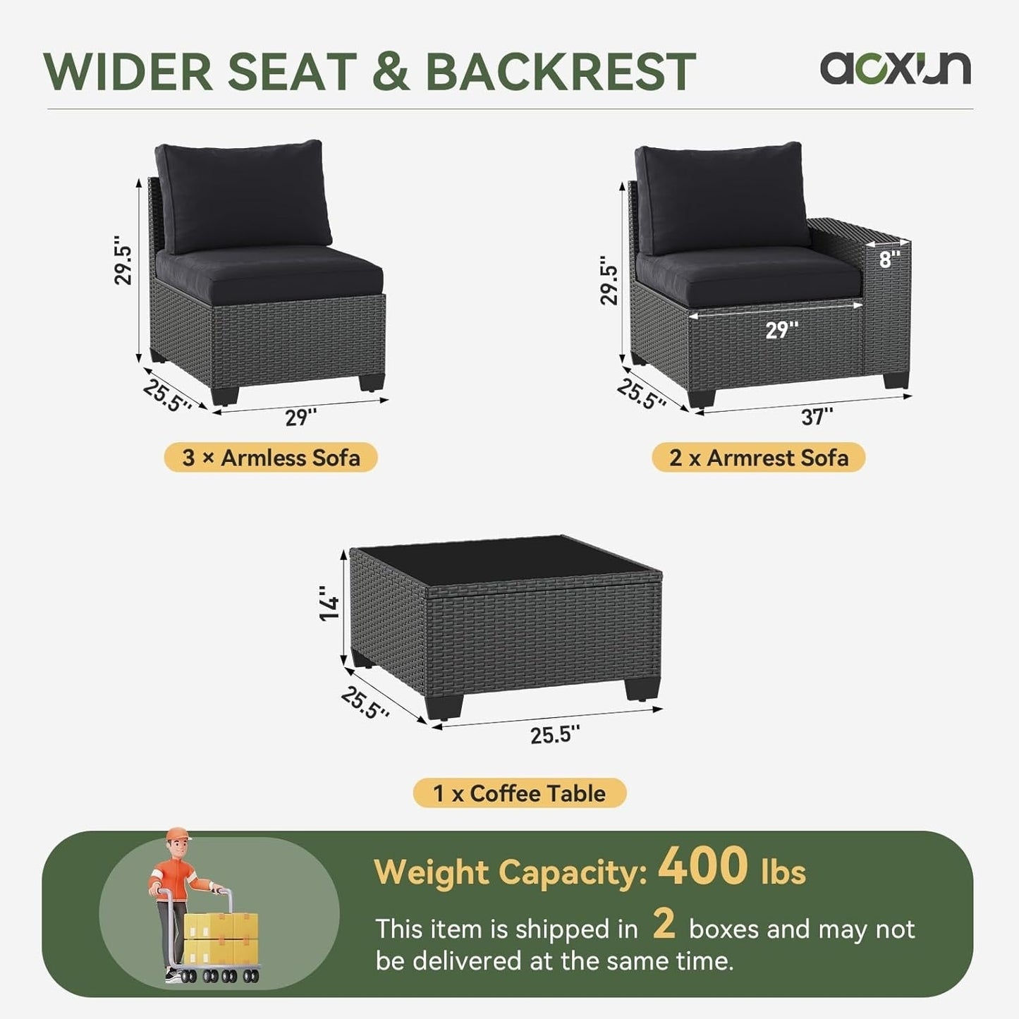 Ensemble de meubles de jardin avec coussins de 10 cm d'épaisseur