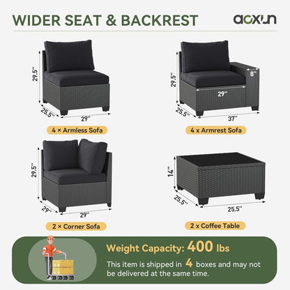 Ensemble de meubles de jardin avec coussins de 10 cm d'épaisseur