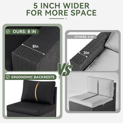 Ensemble de meubles de jardin avec coussins de 10 cm d'épaisseur