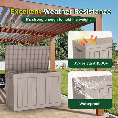 Coffre de rangement extérieur en résine avec serrure