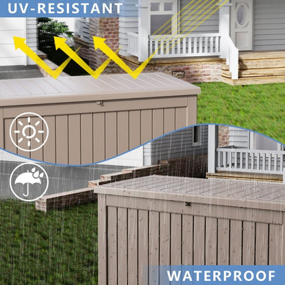 Coffre de rangement extérieur en résine avec serrure