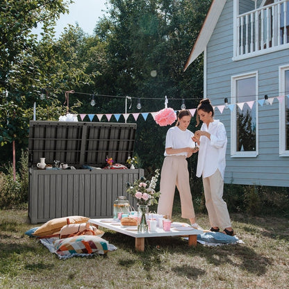 Coffre de rangement extérieur en résine avec serrure