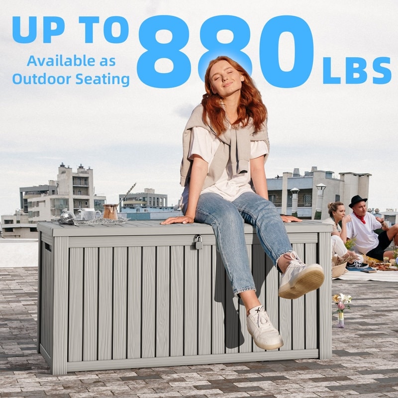 Coffre de rangement extérieur en résine avec serrure