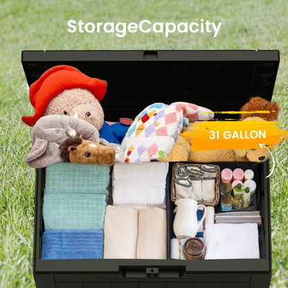 Coffre de rangement extérieur en résine avec serrure