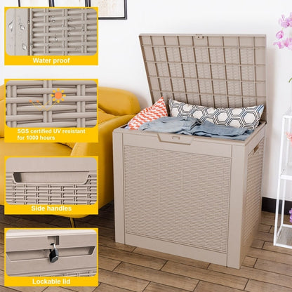 Coffre de rangement extérieur en résine avec serrure