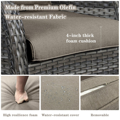 Chaises longues à bascule d'extérieur en osier Gymojoy avec base pivotante (lot de 2)