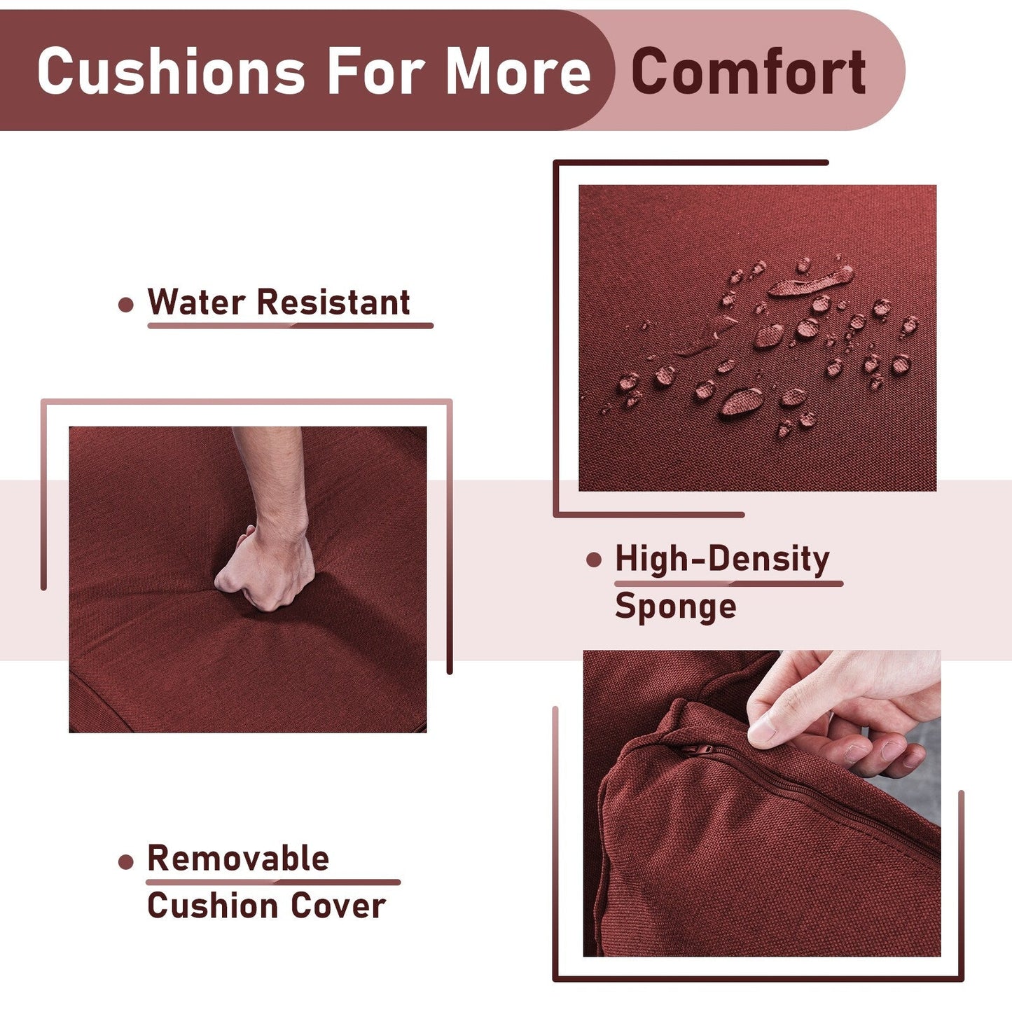 Chaises longues à bascule d'extérieur en osier Gymojoy avec base pivotante (lot de 2)